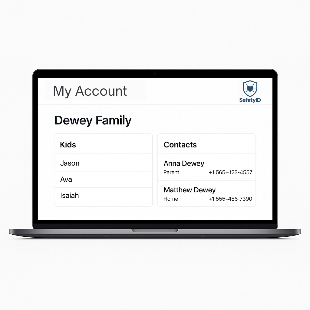 SafetyID: Your Child’s Digital Emergency ID Kit (PreOrder Shipping June 2025)