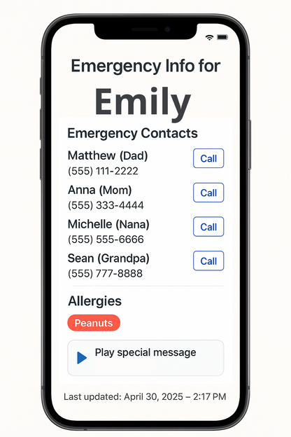 SafetyID: Your Child’s Digital Emergency ID Kit (PreOrder Shipping June 2025)