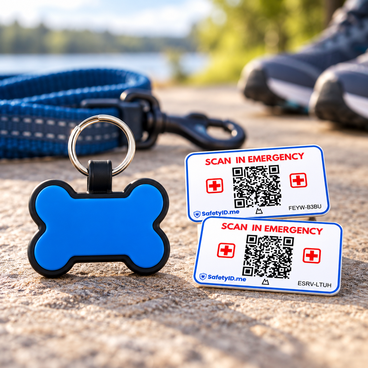 SafetyID Bone Dog Tag + Kennel Stickers